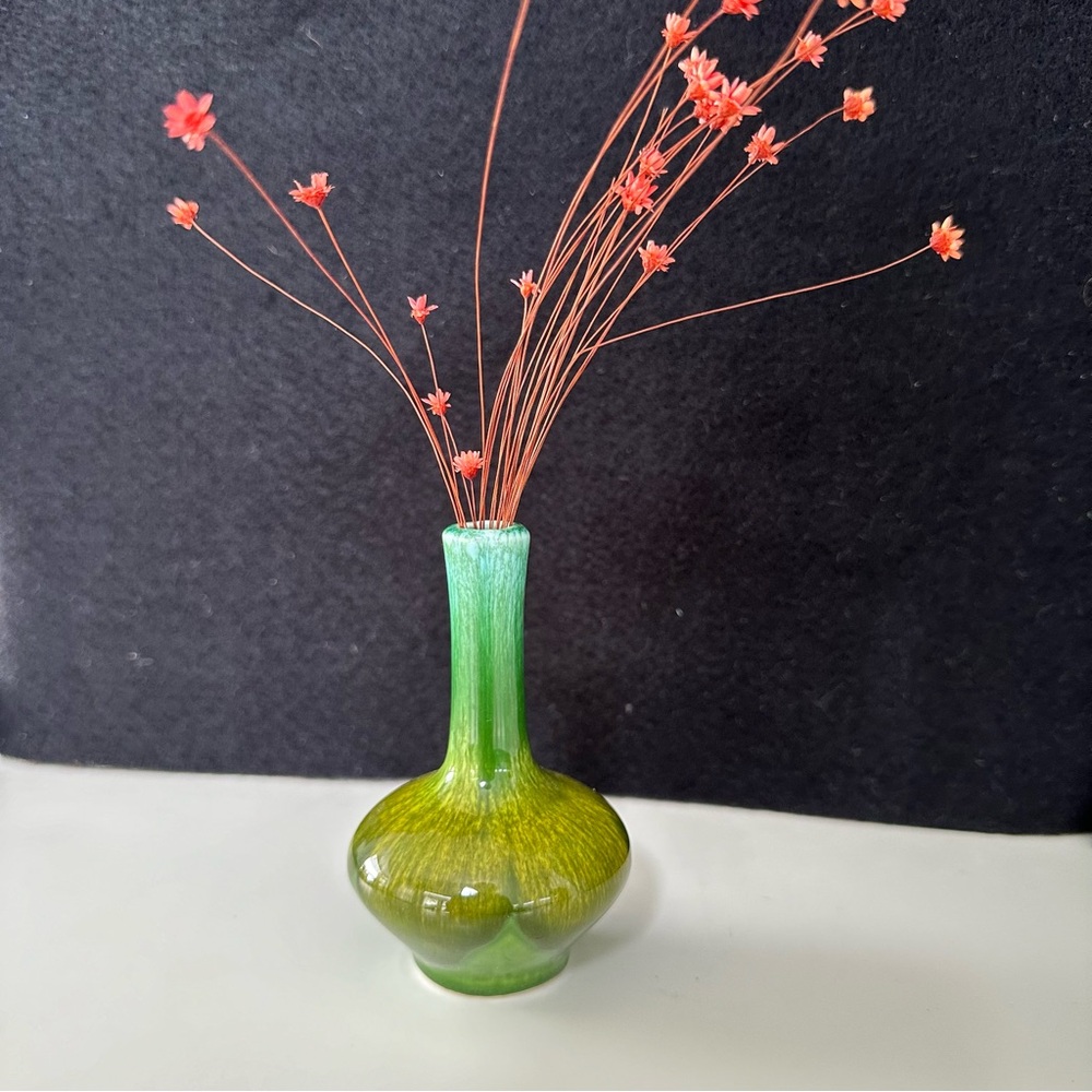 Vintage Miniature Mid-Century Drip Glaze Vase By MCI Japan